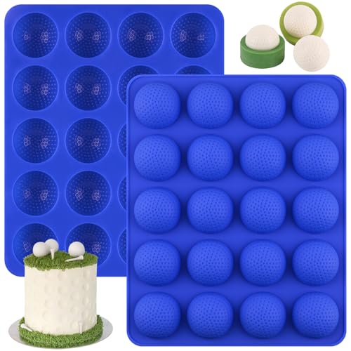 Silicone Golf Ball Cake Pop Mold - 2 Pack 3D Sphere Molds