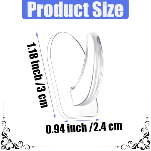 40 Clear Adhesive Wall Hooks - Reusable Transparent Hangers