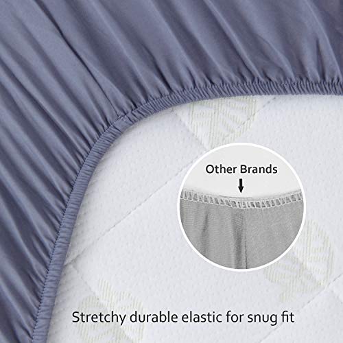 Fitted Crib Sheets for Boys & Girls - 2 Pack, Grey & Navy