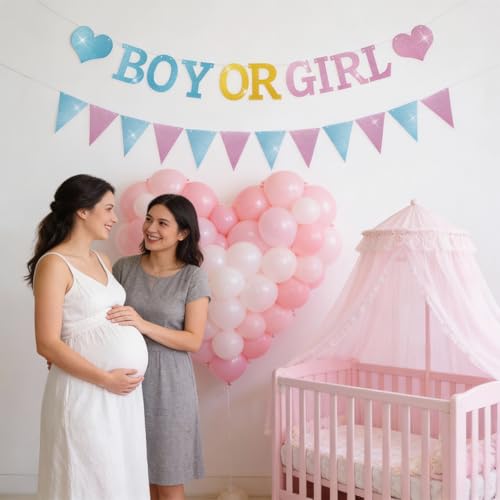 5ft Gender Reveal Banner - Blue & Pink Baby Shower Decor