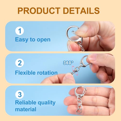 Winsyison 4pcs Zinc Alloy Swivel Lobster Clasp Keychain Clips