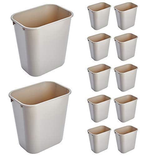Rubbermaid 3.25 Gallon Beige Wastebasket - Pack of 12, Durable Plastic Garbage Can