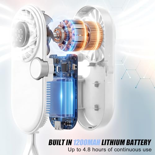 Portable Mini Handheld Fan - 5 Speed Rechargeable with LED Display