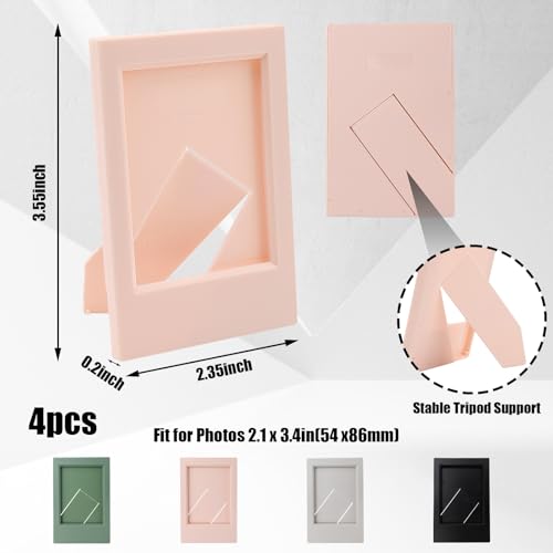 LUSTRIB 2x3 Mini Picture Frames for Desk Display, Set of 4 Colorful Frames