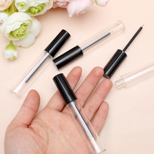 Styquenzer 4 Pcs Empty Mascara Tubes with Wands Clear Refillable 10ml Containers