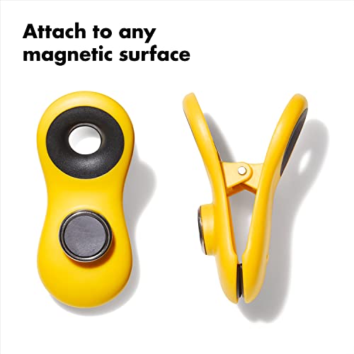 OXO Good Grips 4-Piece All-Purpose Magnetic Clips Set Navy Blue/Yellow/Red & Light Blue