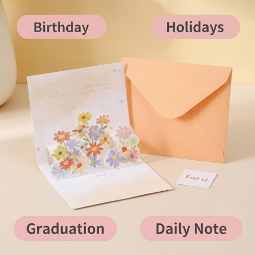 3D Flower Pop-Up Greeting Card - Perfect for All Occasions