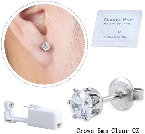 Self Ear Piercing Gun Kit 2 Pack Disposable Painless White Tool