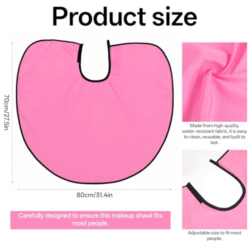 Short Pink Makeup and Hair Dye Cape for Salon and Home Use