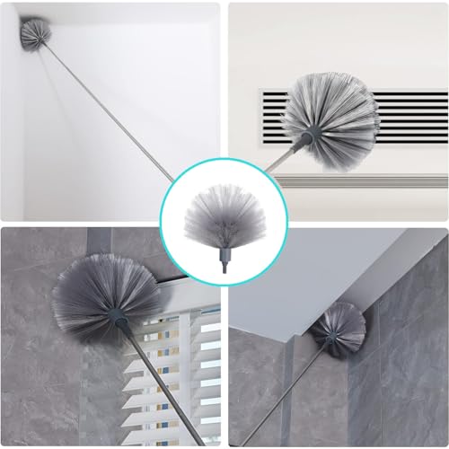 Yidaimi Cobweb Duster with Extension Pole & 3 Heads - 1.8 to 7.2 FT