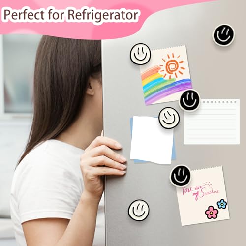 8PCS Cute Smile Face Fridge Magnets - Strong Mini Magnets for Home & Office