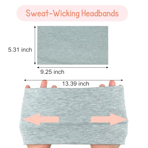 SUNBAK Wide Headbands for Women 4 Pack Non-Slip Elastic Hair Bands