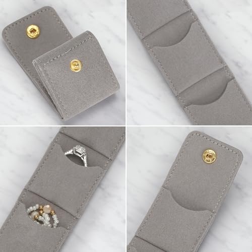 KUKUVR Mini Travel Jewelry Organizer Bag - Compact 4 Compartment