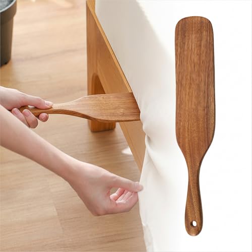 Hufopik Teak Wood Mattress Lifter Tool, 13.4 x 2.7 Inch Bed Sheet Tucker