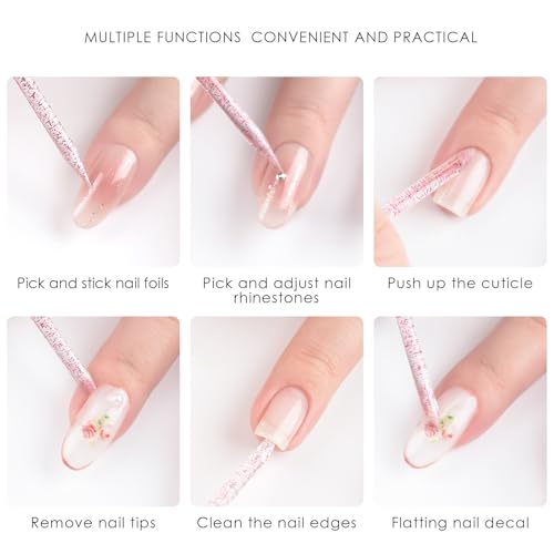 100 Pcs Disposable Double-End Nail Cuticle Pusher Gold Care Sticks