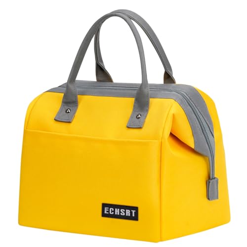 Large Insulated Lunch Bag for Women & Men 10L Leakproof Cooler Tote Yellow