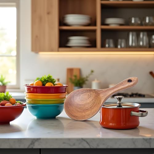 7-Inch Natural Wooden Rice Spoon - Non-Stick Serving Paddle