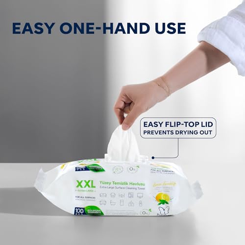 Papilion Multi-Surface Cleaning Wipes, Lemon Scent, 100 Count