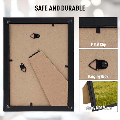 MAXECHO Black Picture Frame Set of 5 - 4x6 & 5x7 Wall & Tabletop Collage Frames