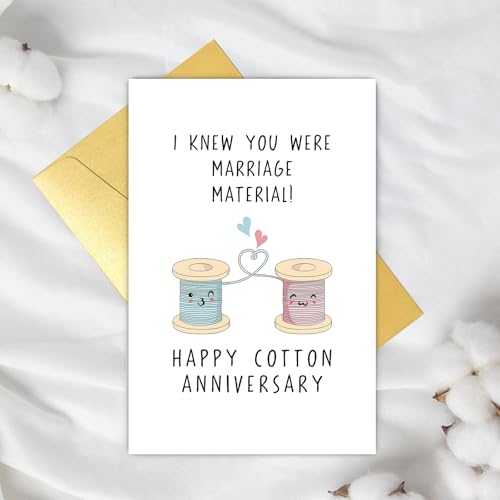 Funny 2nd Anniversary Card for Husband or Wife | Cotton Anniversary