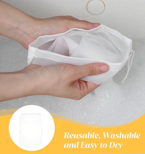 Reusable Nut Milk Bag Set - 6 Pack, 12x8 Inch Fine Mesh Strainer