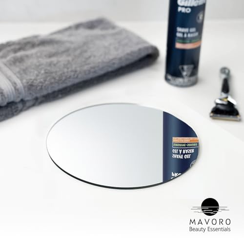Mavoro 7-Inch Round Shower Mirror, Shatter-Resistant Acrylic Shaving Mirror