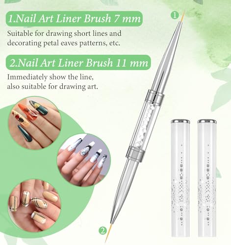 Thrymme Hard Gel Nail Brushes, 2 Pcs Dual-Ended Builder Gel Tools