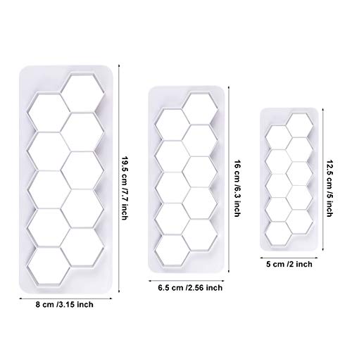 Hexagon Cookie Cutter Set - 3 Sizes for Cake Decorating