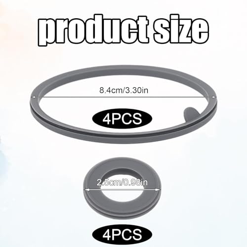 8pcs Silicone Lid Gasket Replacement for BlenderBottle Strada Shaker Cup