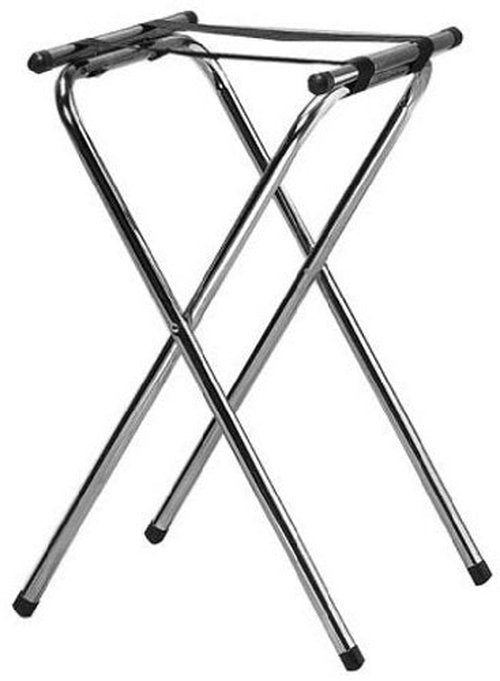 American Metalcraft CTS31 Tall, Deluxe. Tray Stand with Nylon Straps - 31-Inch - Durable, Tubular, Steel Frame - For Restaurants, Hotels and Catering Services, Chrome
