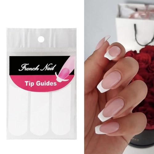 French Manicure Nail Guide Stickers - 240 Pcs Self-Adhesive Moon Strips
