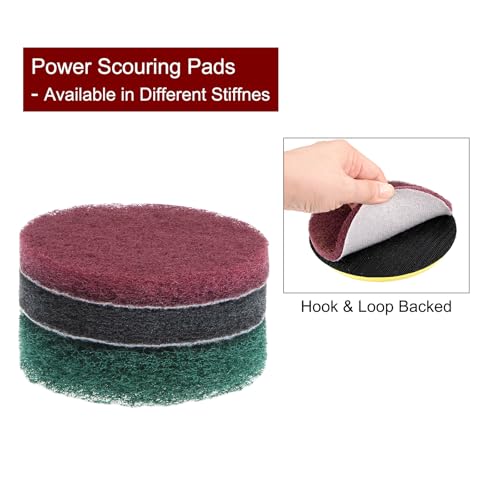 HARFINGTON 3-inch Drill Power Scouring Pads, Green 180-240 Grit (6 Pack)