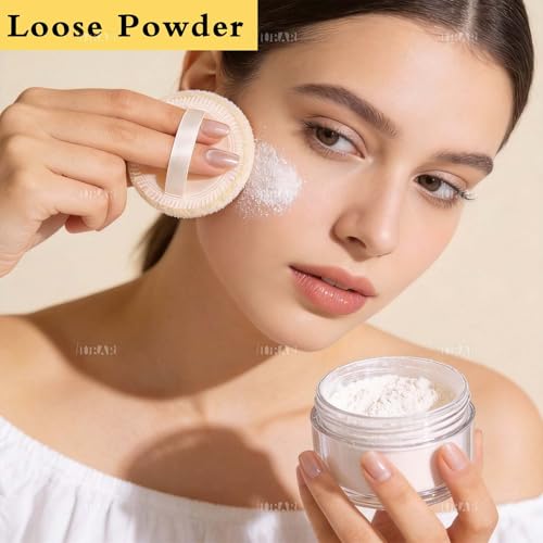 AUEAR Washable Pure Cotton Powder Puffs 10 Pack Beige 2.36 Inch