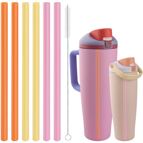 Replacement Straws for Owala FreeSip 40 Oz Bottle - Pink, Orange, Yellow