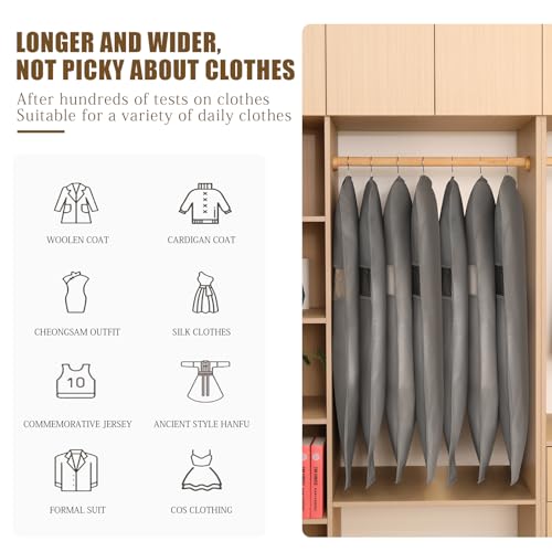 Kimmama Garment Bag 2-Piece Set for Short Clothes, 23.6" x 43.3", Grey