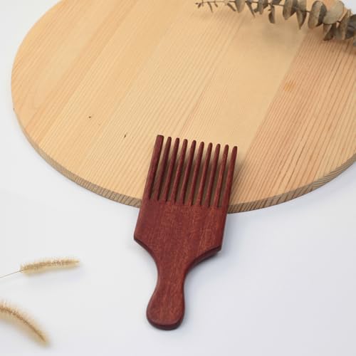 Zoolinn Wooden Beard Pick and Coarse Hair Comb with Ergonomic Handle