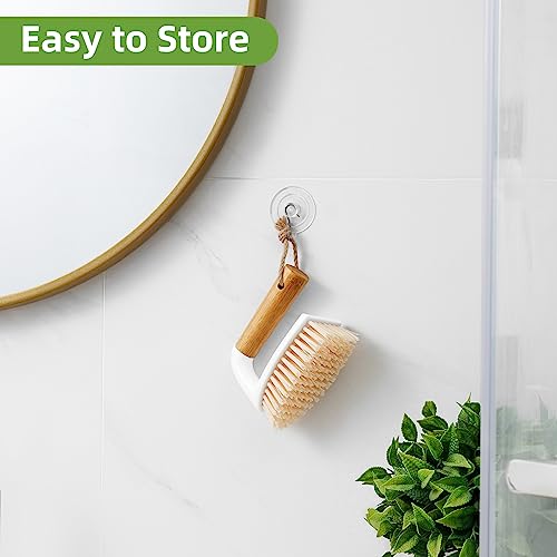 Heavy Duty Scrub Brush with Comfortable Grip - 2 Pack for Household Cleaning
