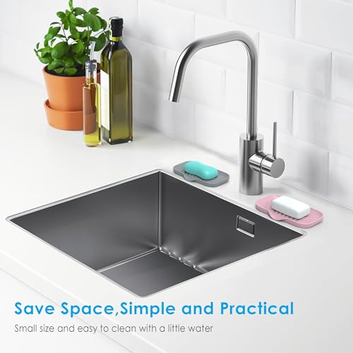 Jalopink 2 Pack Self-Draining Soap Holder - Gray Pink