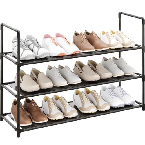 Vockot 3-Tier Stackable Shoe Rack, 28.5" Wide Metal Storage Organizer