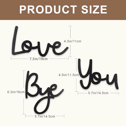 Love You Bye Sign - Modern Farmhouse Wall Decor for Entryway