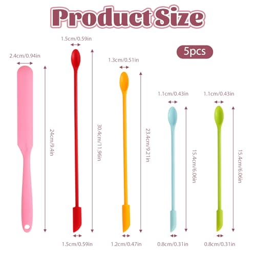5-Piece Silicone Makeup Spatula Set for Cosmetics & Kitchen