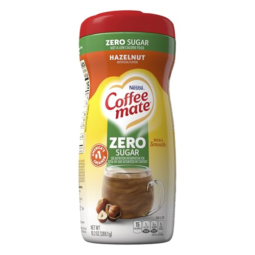 Coffee-Mate Zero Sugar Hazelnut Coffee Creamer, 10.2 oz (Pack of 6)