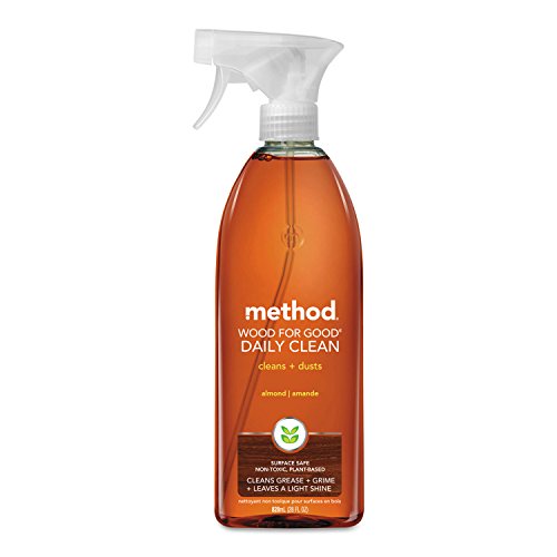 Method Daily Wood Cleaner Almond 28oz Bottle - No-Wax, Gentle, Biodegradable