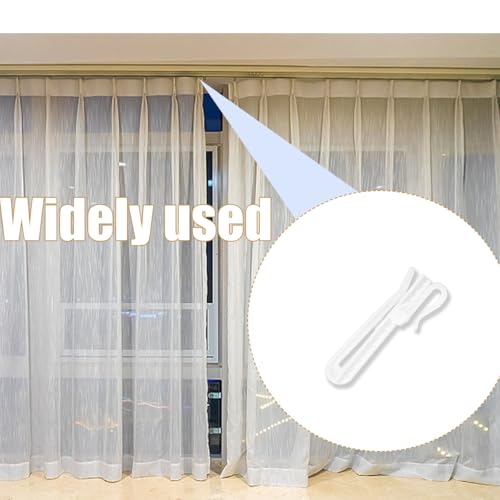 Adjustable Pinch Pleat Curtain Hooks - 2.75-Inch Plastic Hooks, 50-Pack
