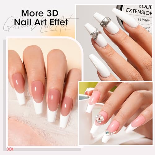 Gellen White Solid Builder Gel for Nails - 15g Non-Sticky 3D Sculpting & Carving Gel