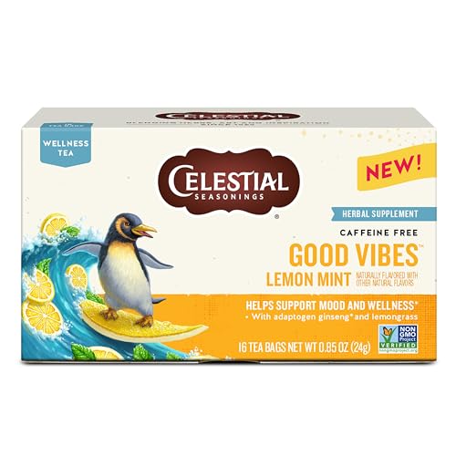 Celestial Seasonings Good Vibes Lemon Mint Herbal Tea - 16 Bags