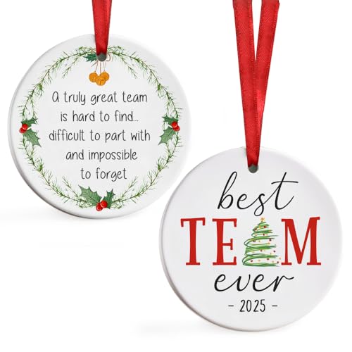 Team Appreciation Christmas Ornament - Double-Sided Ceramic Gift