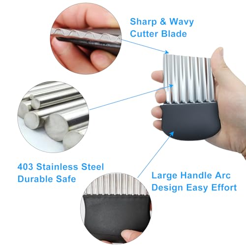 Zorveiio 2-Pack Crinkle Cutter - Stainless Steel Vegetable Slicer