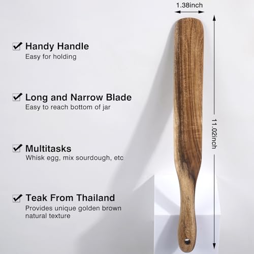 Wooden Spurtle for Sourdough Starter & Baking - Ergonomic Kitchen Tool