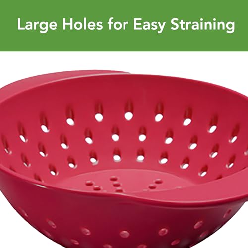 Tovolo Mini Berry Colander Strainer - Cayenne Red, BPA-Free